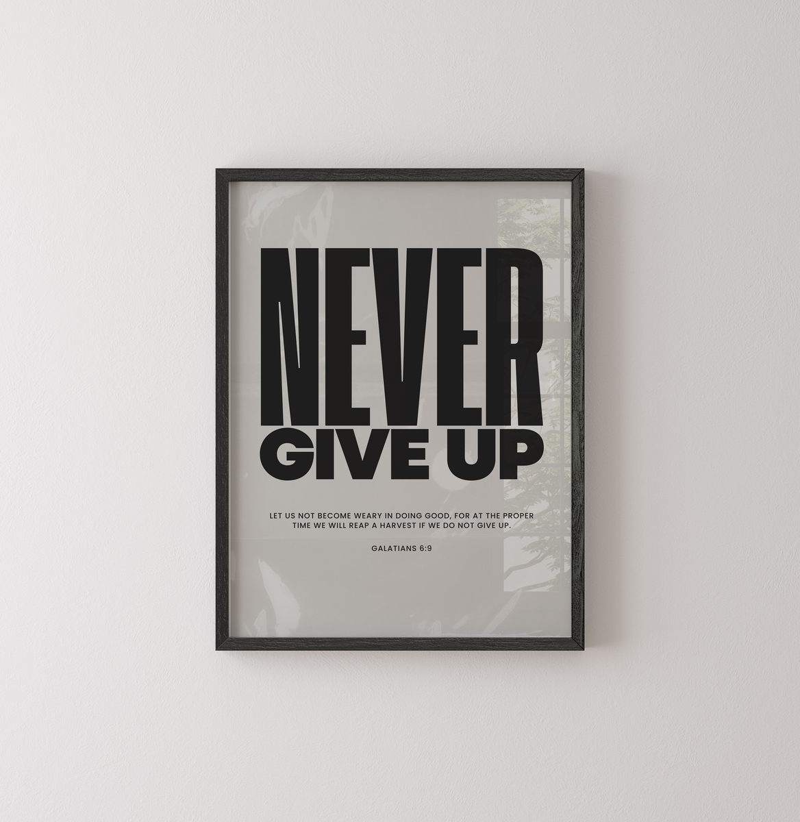 Never Give Up | Modern Christian art print | Scripture posters for ...
