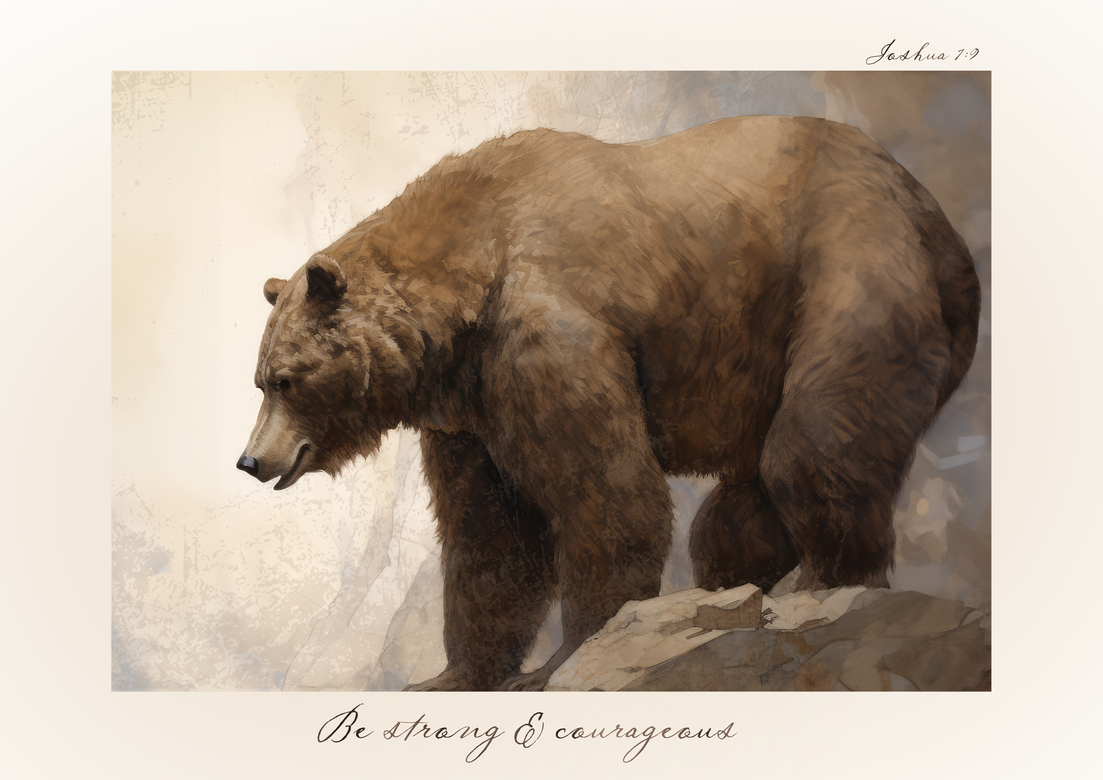 Joshua 1:9 Art Print- Be strong and Courageous