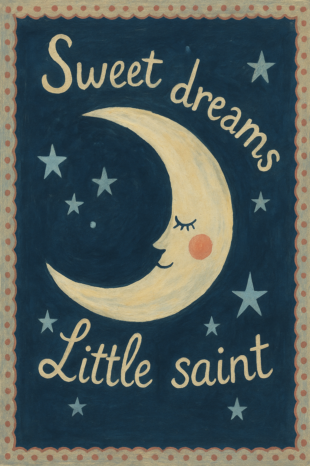 Sweet Dreams Little Saint Art Print – Christian Nursery Wall Art