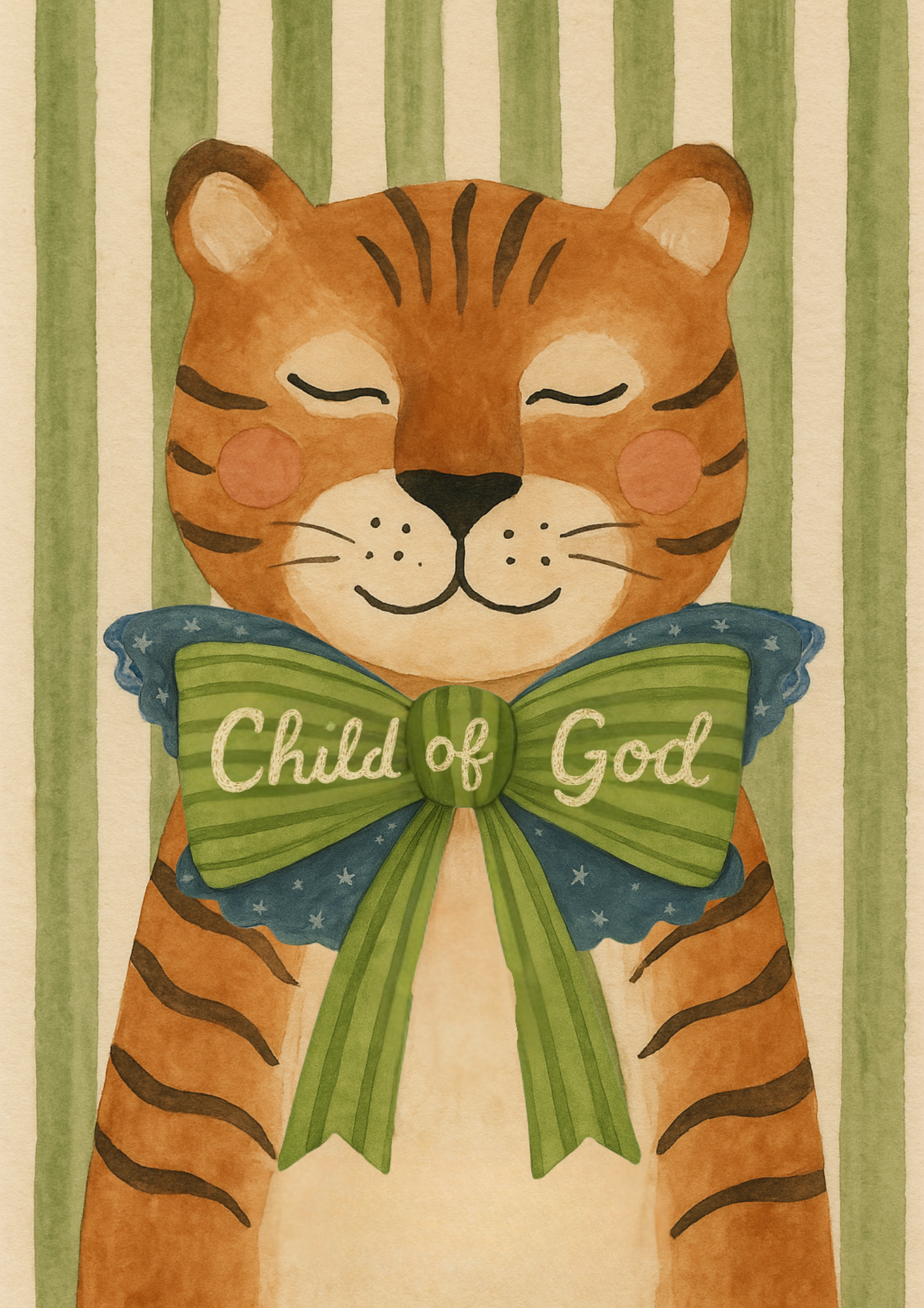 "Child of God" Tiger Kids Christian Art Print