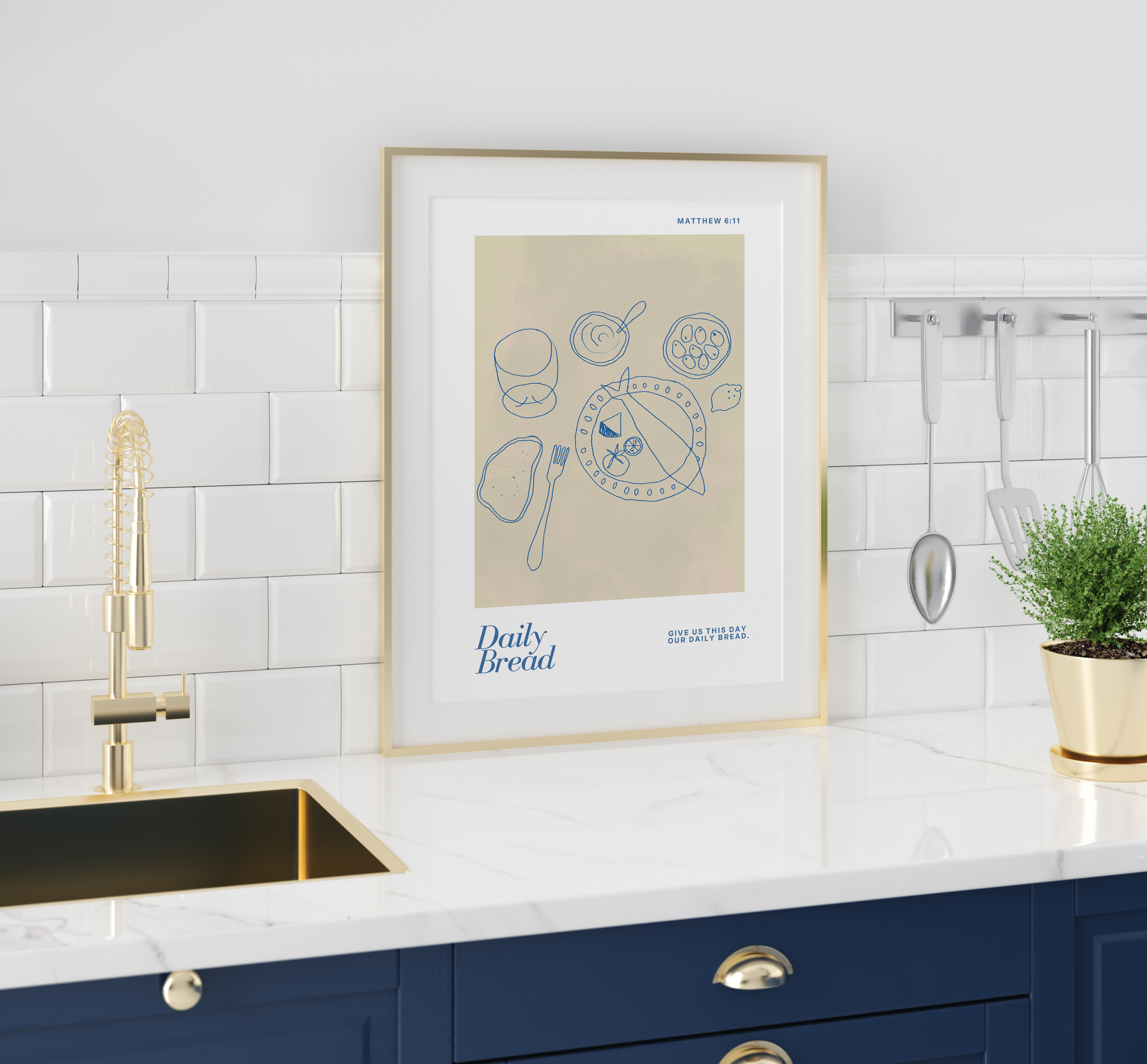 Christian kitchen art print