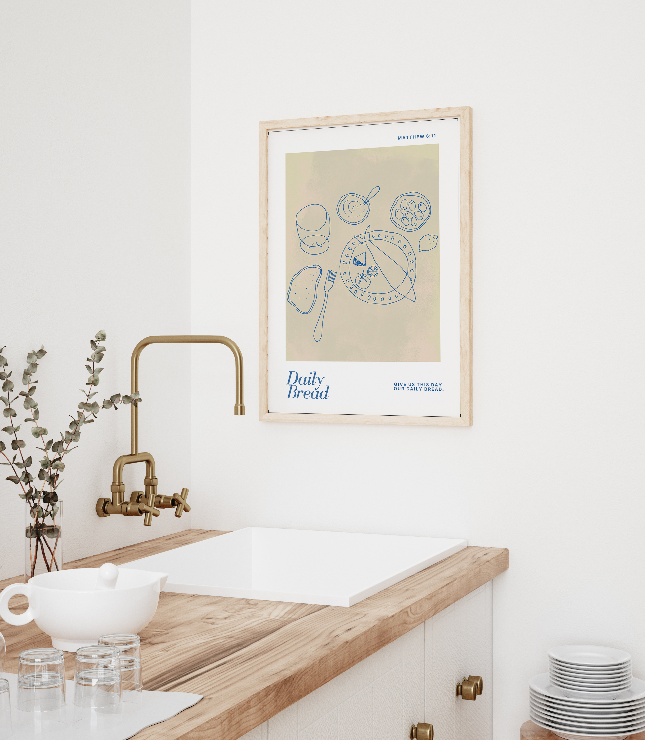 Christian kitchen art print
