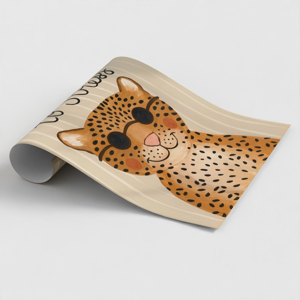 "Too Blessed to Stress" Leopard Kids Christian Art Print
