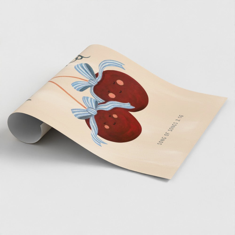 "His Beloved" Cherries Art Print - Song of Songs 2:16