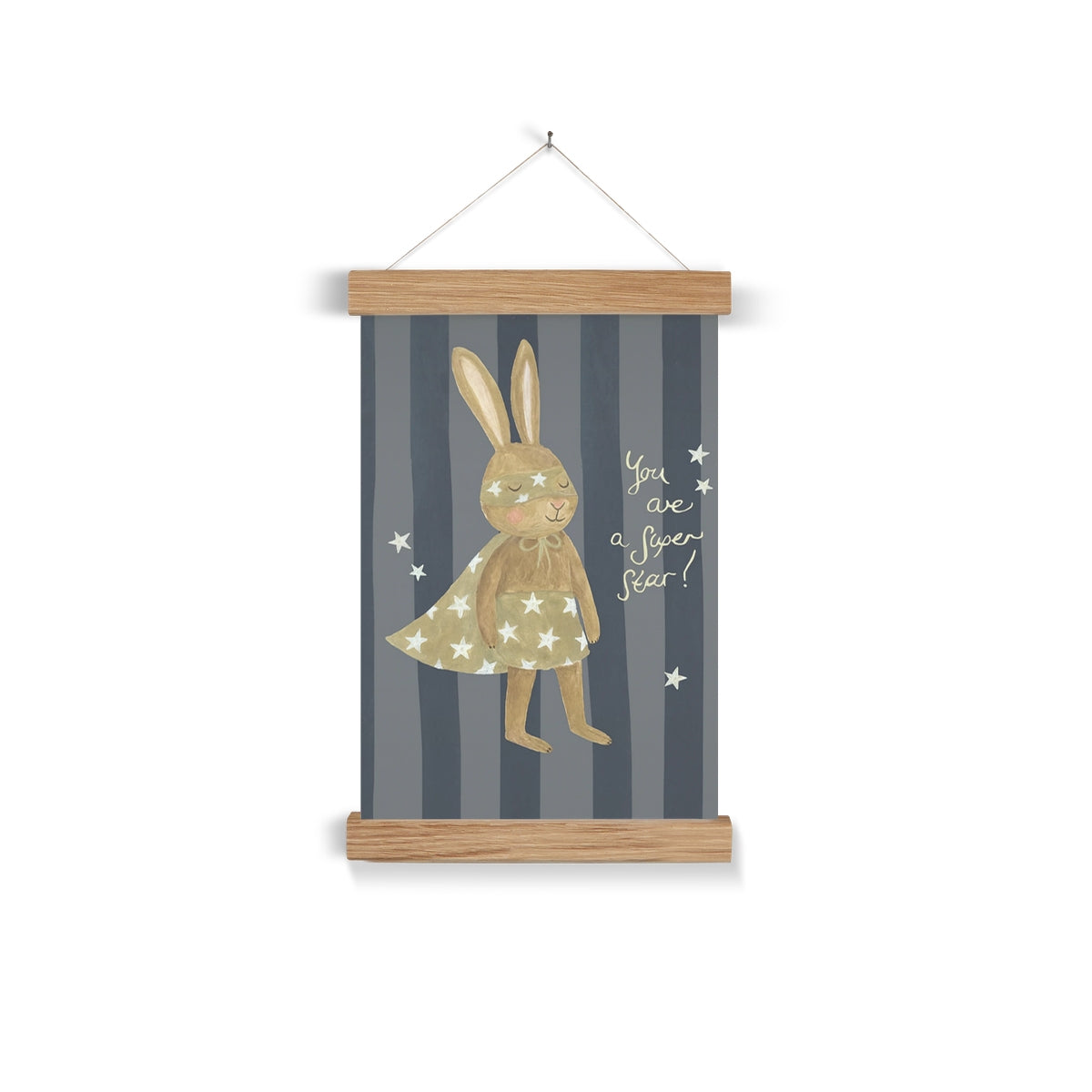 You Are a Super Star Rabbit Print – Kids Nursery Wall Art
