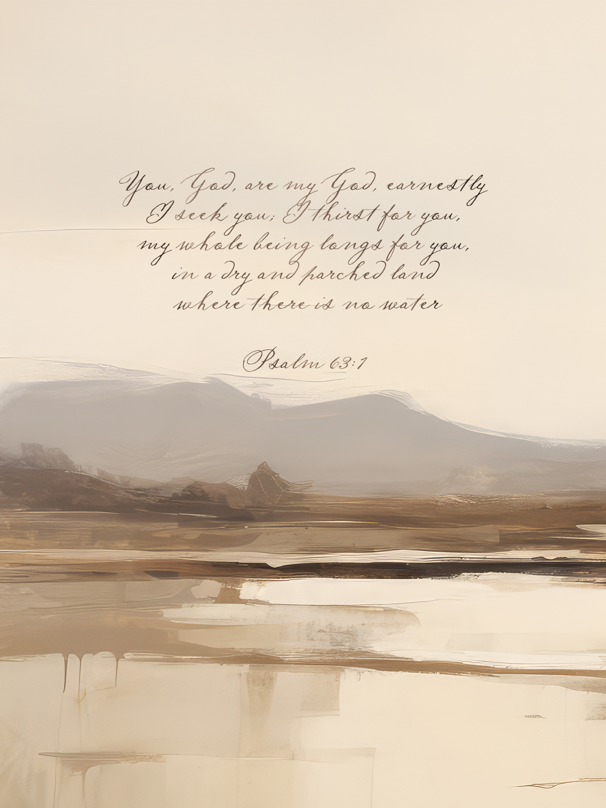 Psalm 63:1 Art Print