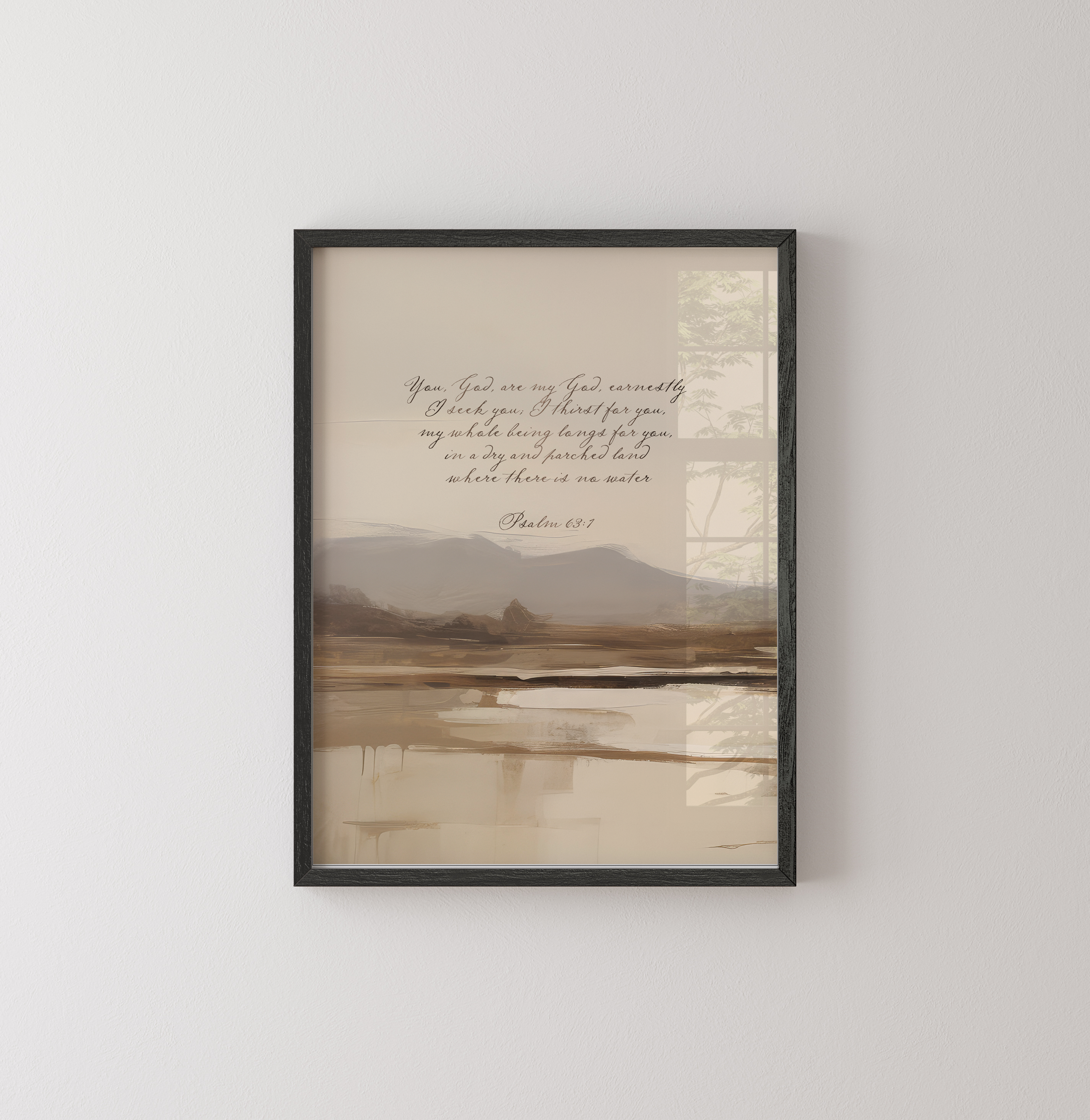 Psalm 63:1 Art Print