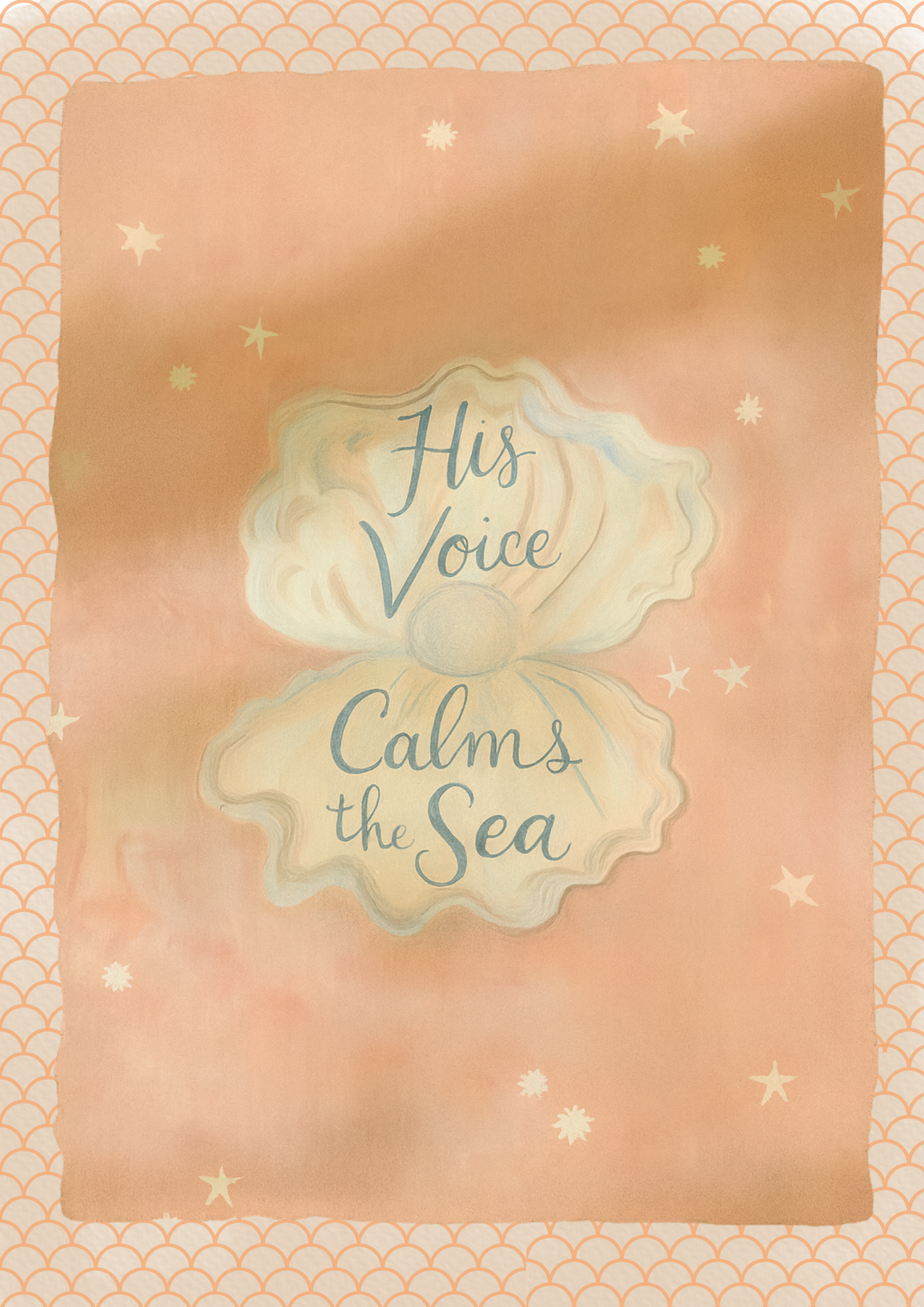 His Voice Calms the Sea Art Print – Christian Scripture Wall Art
