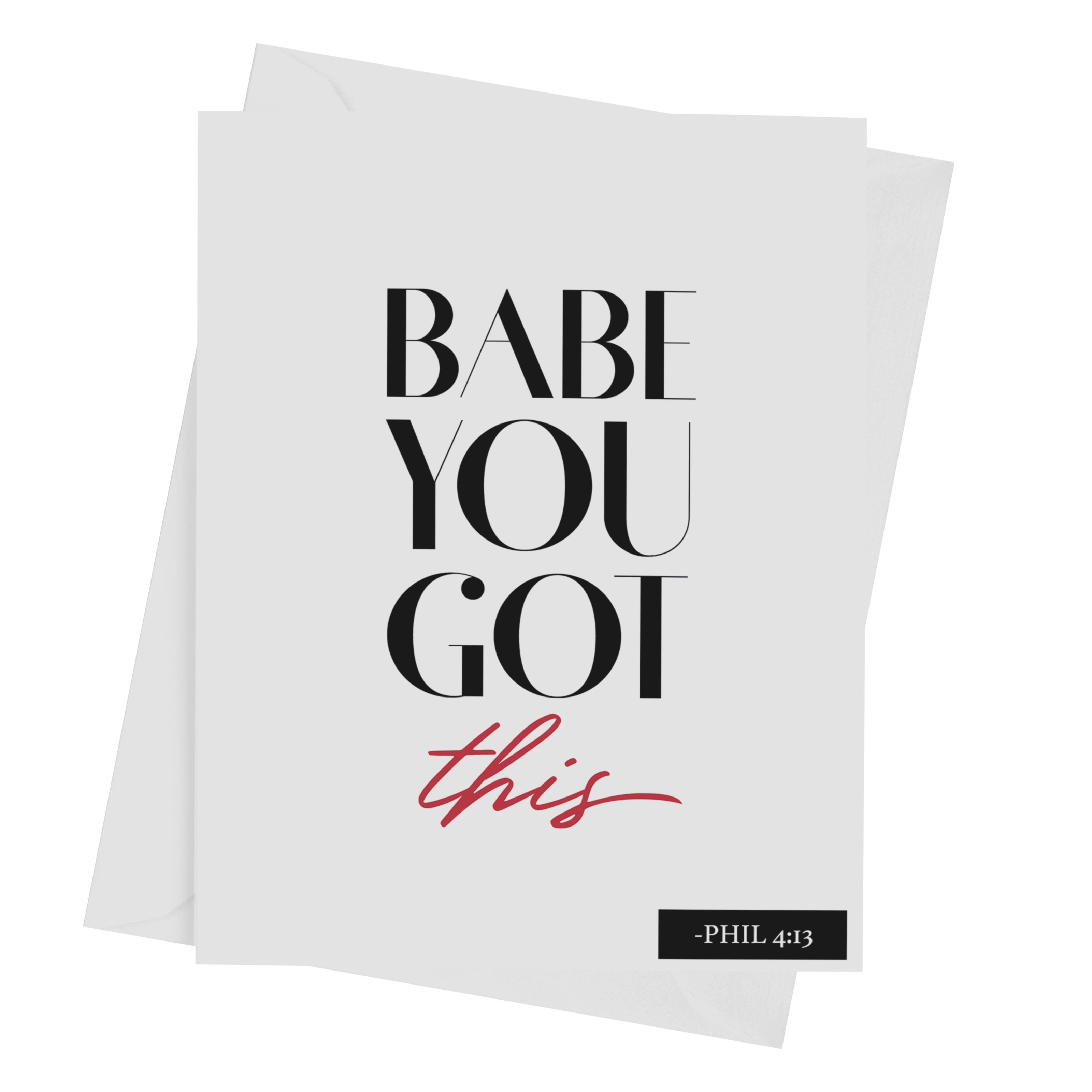 BABE YOU GOT THIS RED GREETING CARD