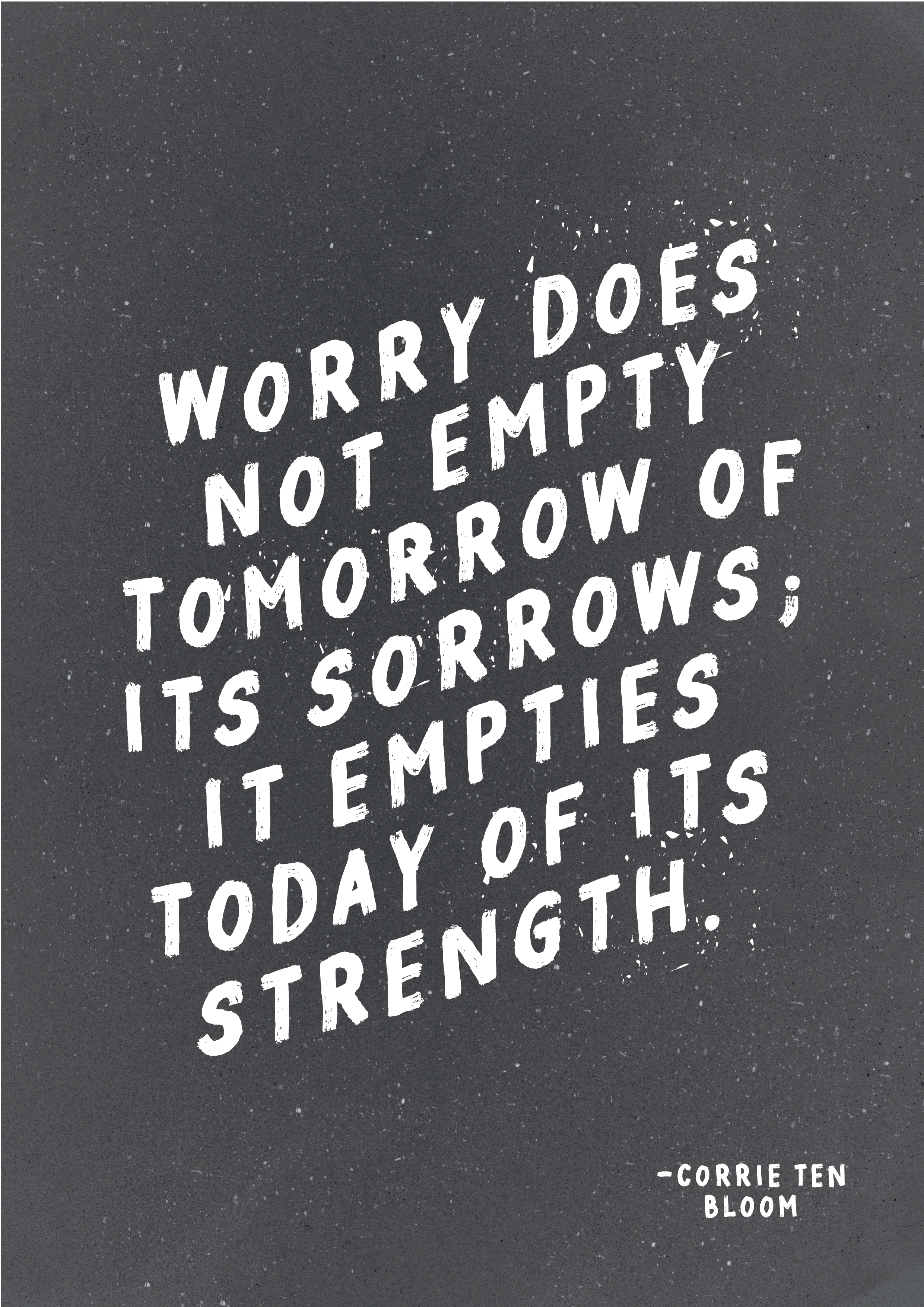 WORRY-CORRIE TEN BLOOM CHRISTIAN ART PRINT