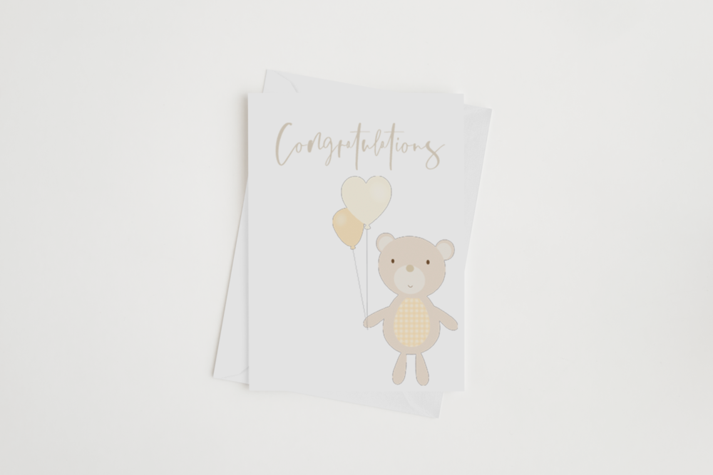 CONGRATULATIONS BABY (Bear) GREETING CARD