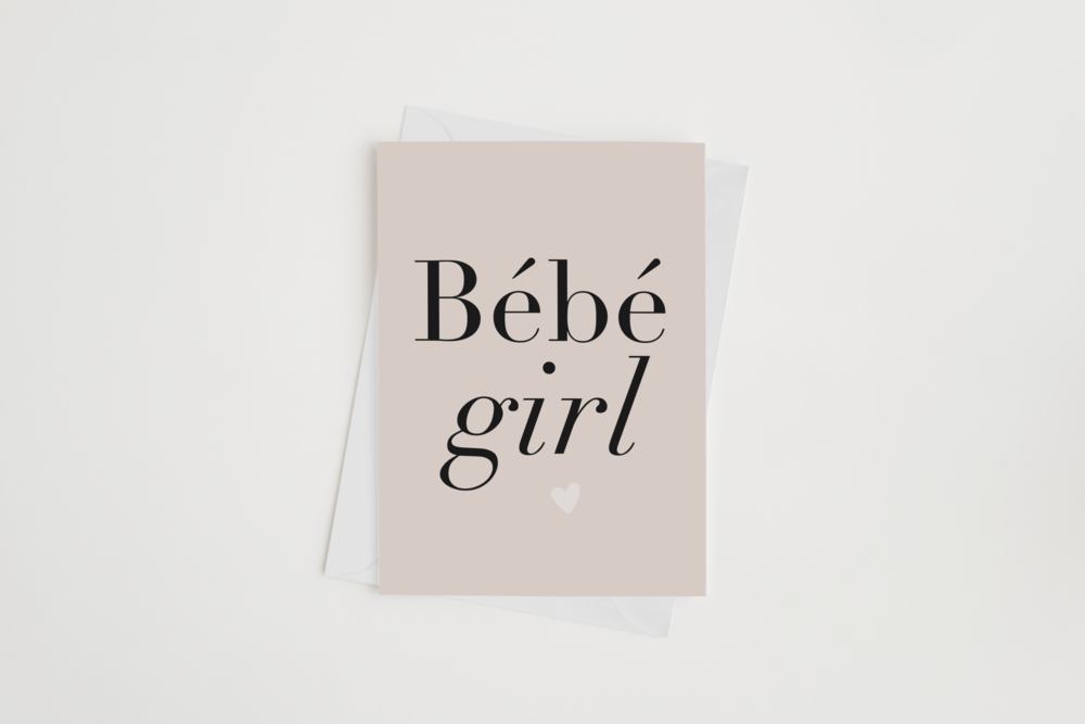 BEBE GIRL PINK GREETING CARD