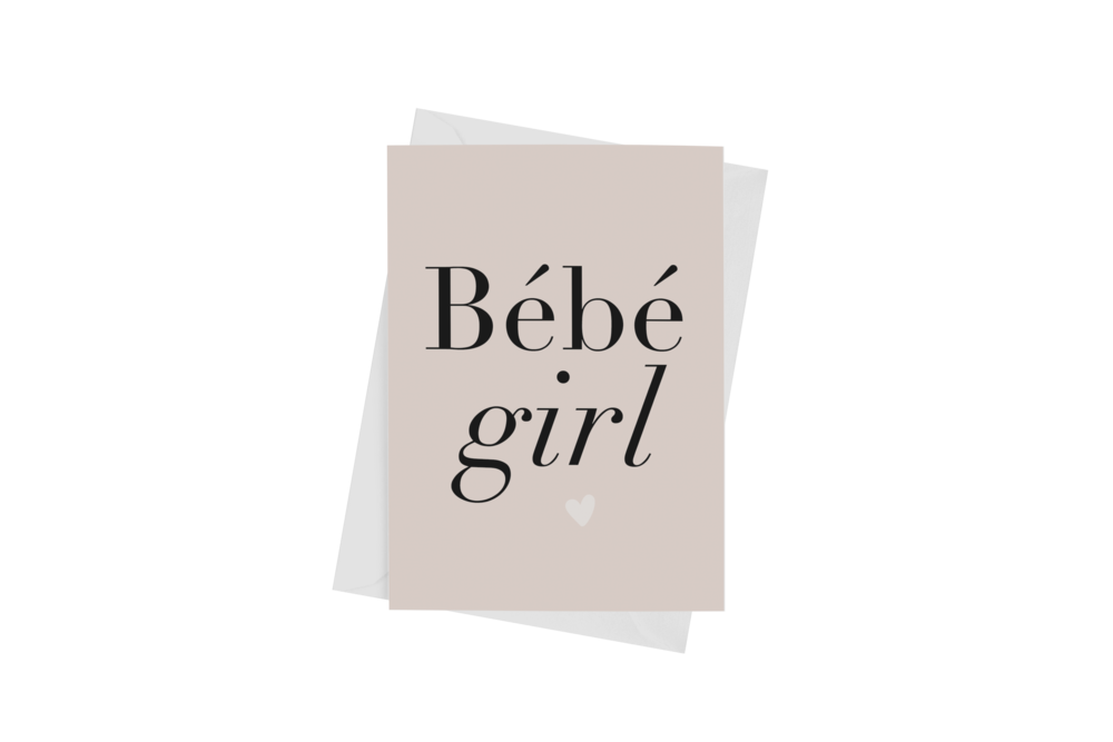 BEBE GIRL PINK GREETING CARD