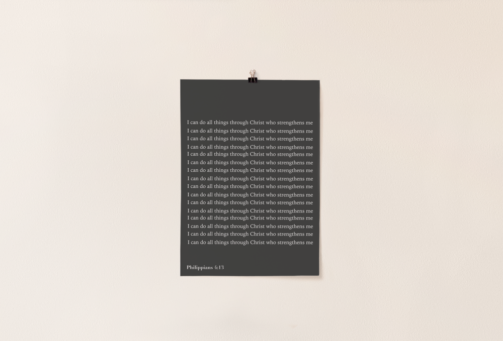 Motivational poster based on philippians 4:13
