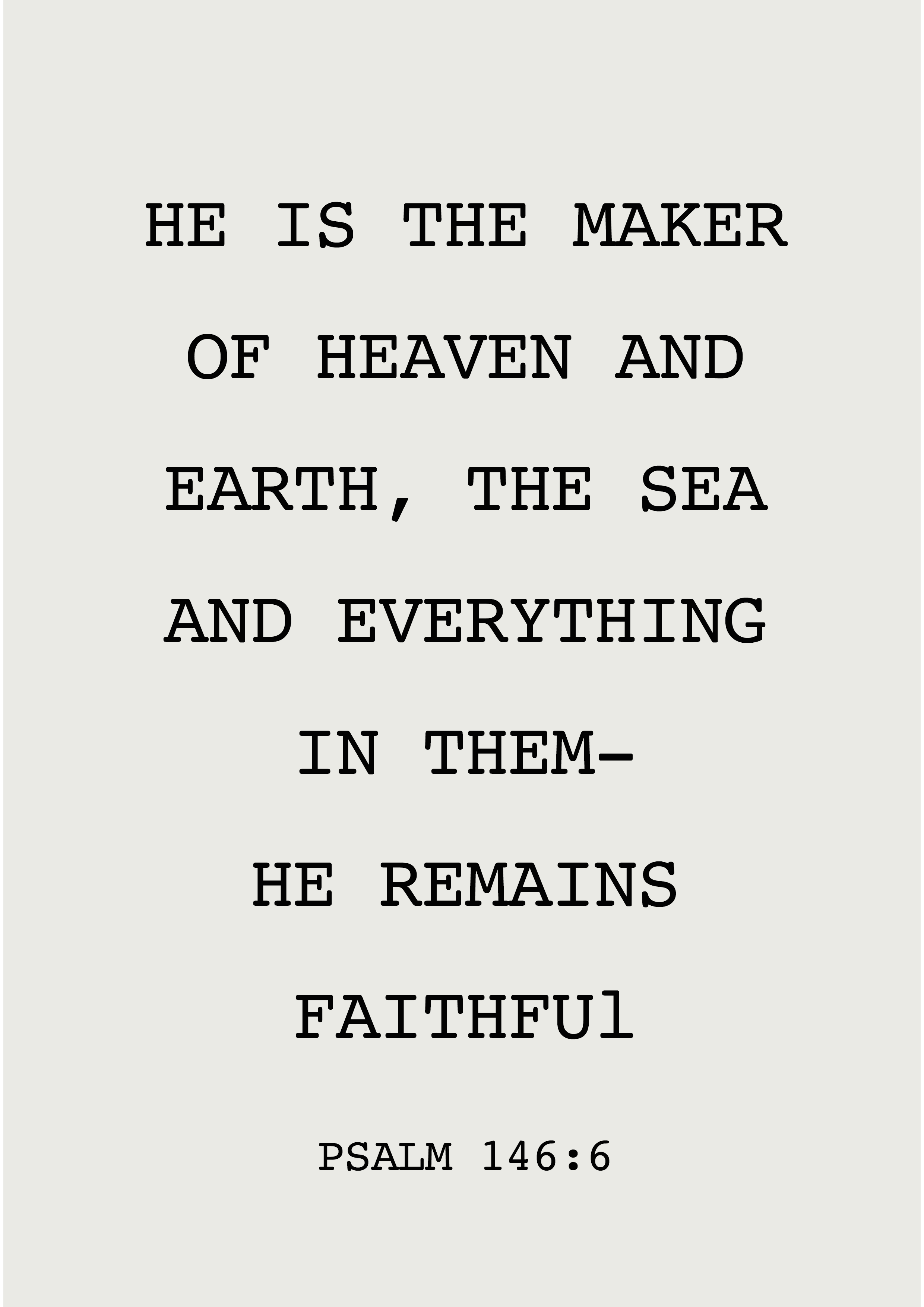 Psalm 146:6 Christian Art Print