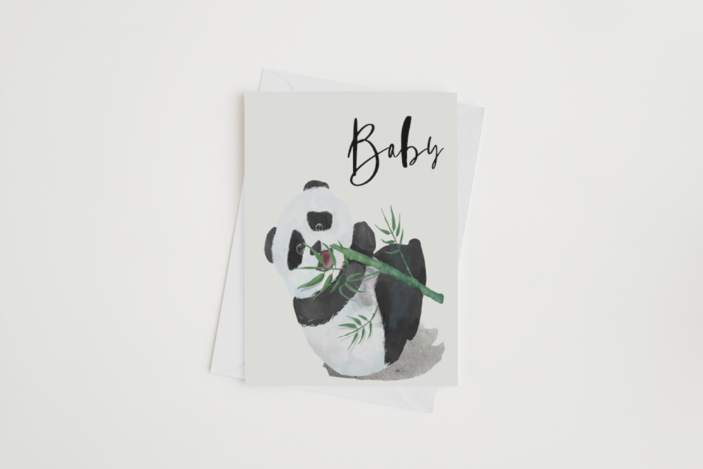 BABY PANDA GREETING CARD