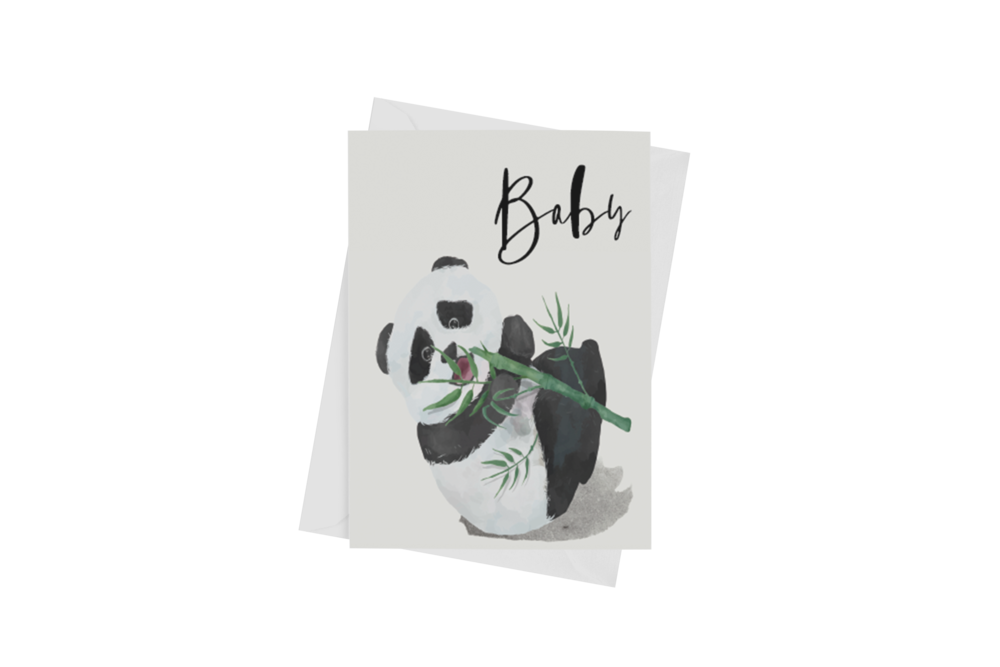 BABY PANDA GREETING CARD